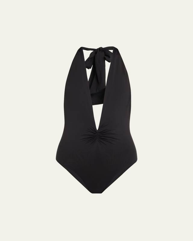 Arinella Backless Plunge One-Piece Swimsuit